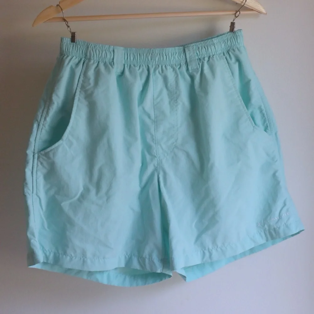 Men’s Columbia PFG Omni-Shade Fishing Shorts Seafoam Green Size S